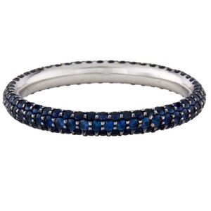 14K Sapphire three row eternity band